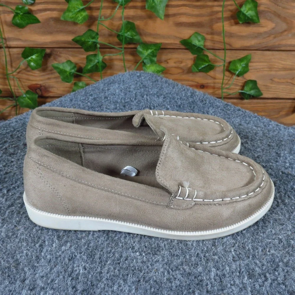 J. Crew Toddler Loafers Size 12 Boys Girls Slip On Shoes Tan Faux Suede Classic